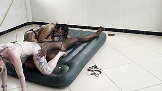 after hot sex he bathes our fat bbw milf in creamy interracial bliss