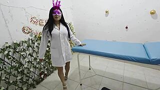 Latina doctor rides patient's huge cock in office frenzy