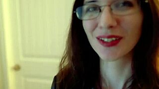 Cute nerdy hazel o'connor vibes hitachi then takes deep muff pounding