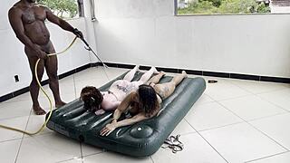 after hot sex he bathes our fat bbw milf in creamy interracial bliss