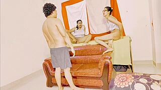 what the fuck threesome feels so good with petite teen squirting