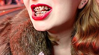 blonde milf eats chocolate tools with braces fetish fun