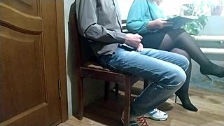 mature stranger in miniskirt nylons jerked me off public cum explosion