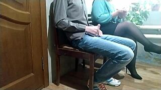 mature stranger in miniskirt nylons jerked me off public cum explosion