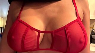 artemisia love teases juicy tits in sexy red bra