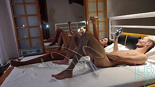 we fucked this brunette raw in the motel while hubby watched