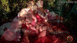 klaudiaambergirl strokes natural tits outdoors in stockings solo