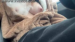 Italian milf artemisia love's juicy big natural tits bounce teasingly close-up in car flash