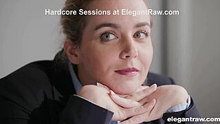 Milf bends for double penetration anal blowjob cumshot fingering at crowded office party.