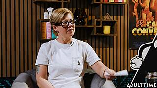 romi rain's nerdy casting interview teases tits