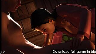 Young Stud's Big Cock Gets Sucked Deep by Busty Business Milf Brunette