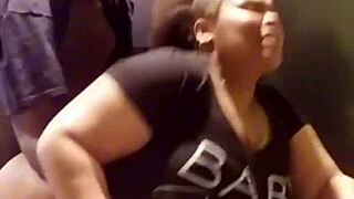 Punishing BBW's fat ass and big tits in kitchen quickie