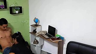 horny latina milf employee fucked hard in office