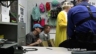 Housewife sneaks blowjob on officer's thick cock at work