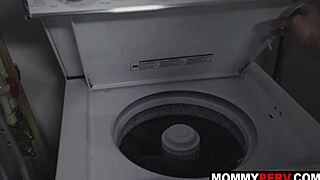 stepmom gives stepson sloppy blowjob reward after chores