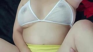 Cheating latina milf neighbor begs creampie doggystyle big tits pov