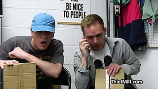 Housewife sneaks blowjob on officer's thick cock at work