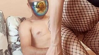 skinny mature wife spreads pussy in stockings homemade pov