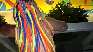 My wild BBC pounding petite Latina on Miami balcony