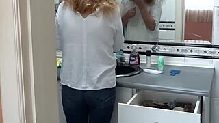 stepson and i watch porn masturbate then he begs for my mature anal pussy sex