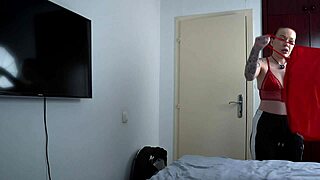 hey stepmom trying your secret new years eve gift on our hotel bed?