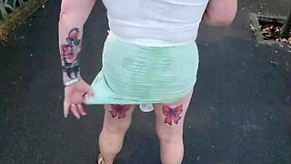 Who's up for public pissing laughs after restaurant with this pierced milf slut?