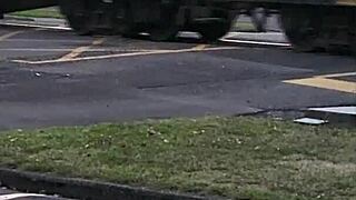 Who's up for public pissing laughs after restaurant with this pierced milf slut?