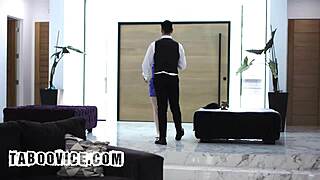 oh damn, hot milf catches redhead stepdaughter bouncing on hubby's huge cock...