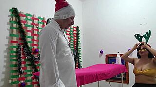 thick cock overwhelms latina bitch during christmas massage she ends up whored out