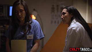 PANIC! Nurse Sinn Sage Begs Doctor Vicki Chase... Big Ass Latina Takes Over!