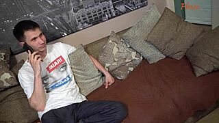 Cheating Brunette Milf Bent Over Taking Huge Cock Anal As Husband Calls During Doggystyle Ride