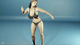 curvy milf dances nude shaking big tits ass in club