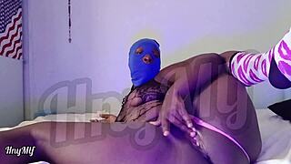 Horny Ebony Milf Masturbates Gaping Pussy with Vibrator Full Solo Video