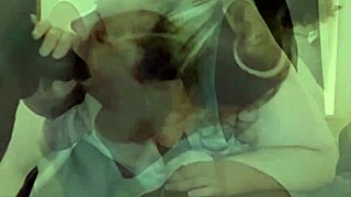 bam's marvelous throat slurps cock sloppy on stairs