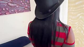 Halloween Treat: Hot Latina Roommate Fucked Cowgirl Big Cock Style