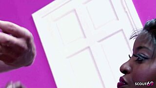 Slim Ebony Jasmine Webb's Big Tits FFM Threesome