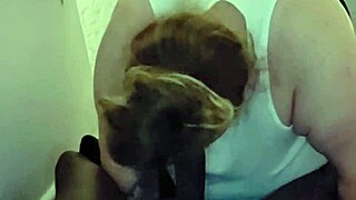 bam's marvelous throat slurps cock sloppy on stairs