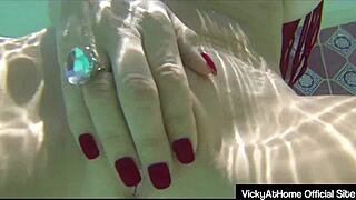 my hairy pussy loves vicky vette's metal dildo drill