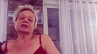 short haired mature slut lingerie tease begs pov pussy eat on cam