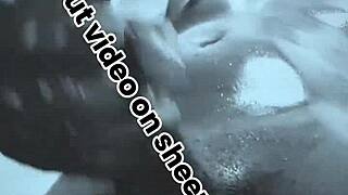 Horny oiled black monster cock masterbates muscular doggystyle closeup