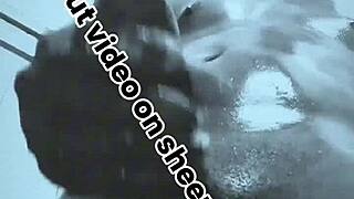 Horny oiled black monster cock masterbates muscular doggystyle closeup