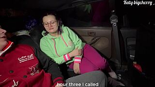 Stepmom heats up stepson in snowy car ride