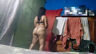 morena flaunts huge ass close-up for cuñado's homemade masturbation session