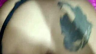 crazy tattooed couple kisses licks and fucks wildly closeup