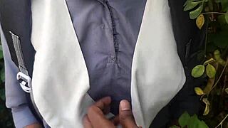 Indian College Girl Rubs Tits in Forest Before Intense Home Pounding