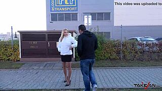 milf secretary double teamed hard in moving van!