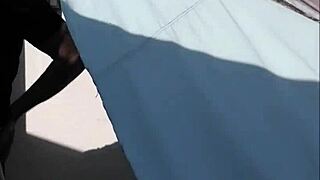 eva engel deepthroats peeping neighbor's huge cock outdoors