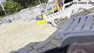 ever had a big titted milf finish your poolside jerkoff