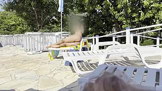 ever had a big titted milf finish your poolside jerkoff