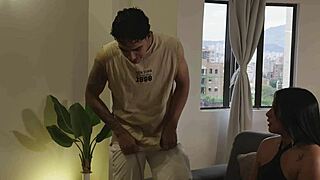 stuffing feisty boss milf's mouth with hot cum load